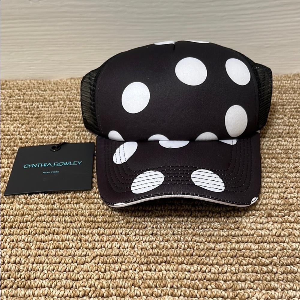 BNWT Cynthia Rowley Polka Dot Trucker Hat